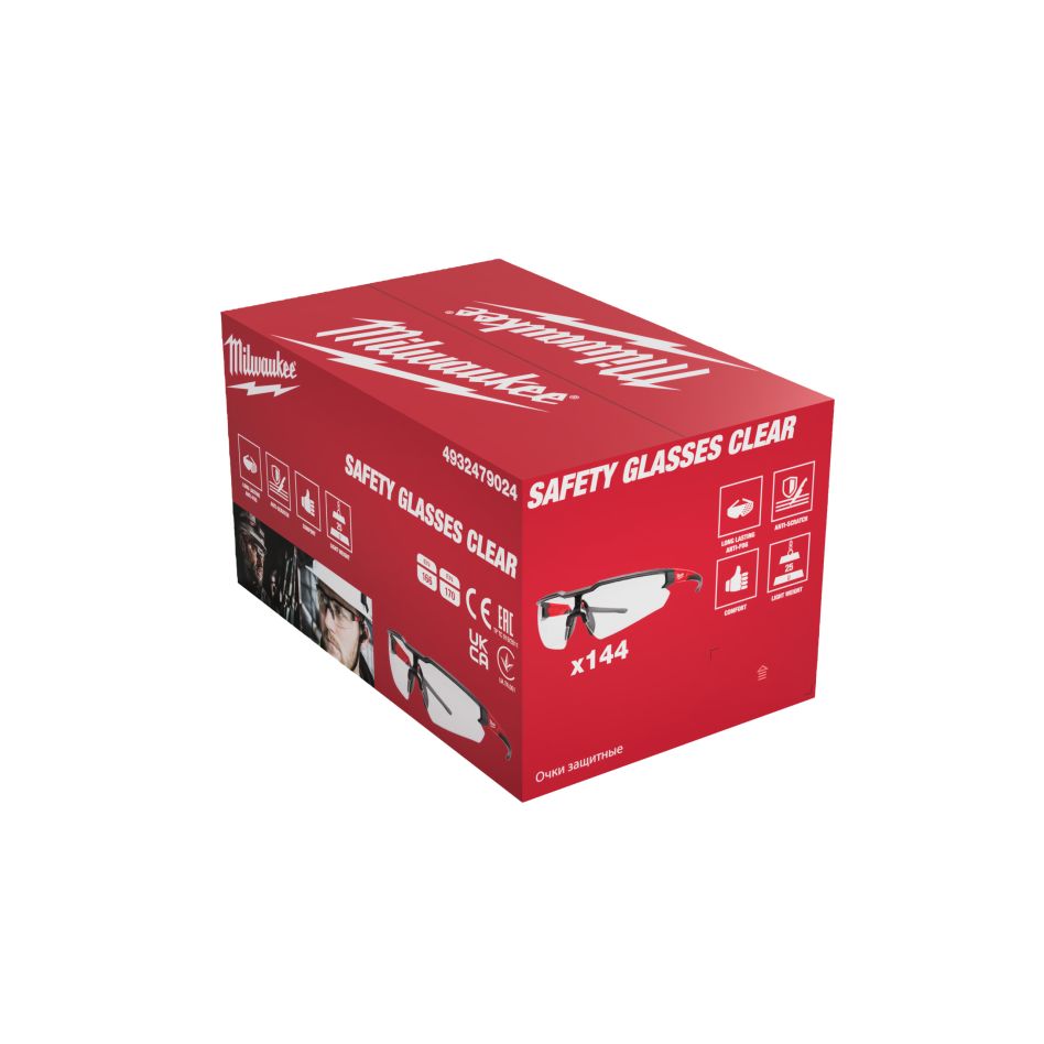 Milwaukee Zubehör 4932479024 Bulk-Schutzbrille klar - 144 Stück