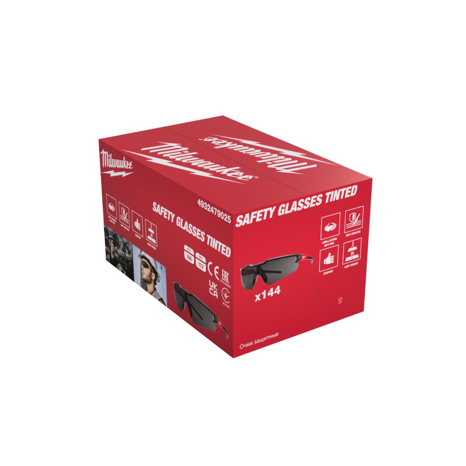 Milwaukee Zubehör 4932479025 Bulk-Schutzbrillen getönt - 144 Stück