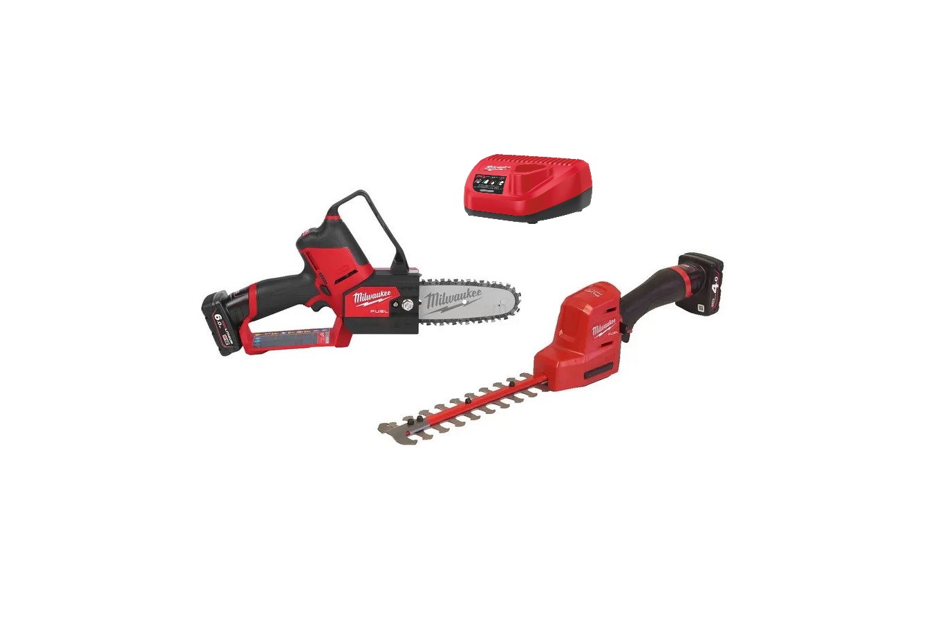 Milwaukee 4933493208 M12 FPP2OP2-642 Comboset 12V 4.0/6.0Ah Li-Ion - M12 FHS Astschere + M12 FHT20 Heckenschere