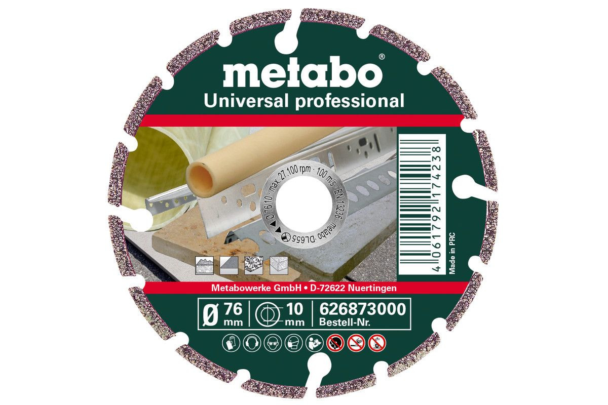 Metabo Zubehör 626873000 Diamanttrennscheibe 76 x 10 mm Universal