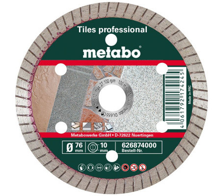Metabo Zubehör 626874000 Diamanttrennscheibe 76 x 10 mm Fliesen