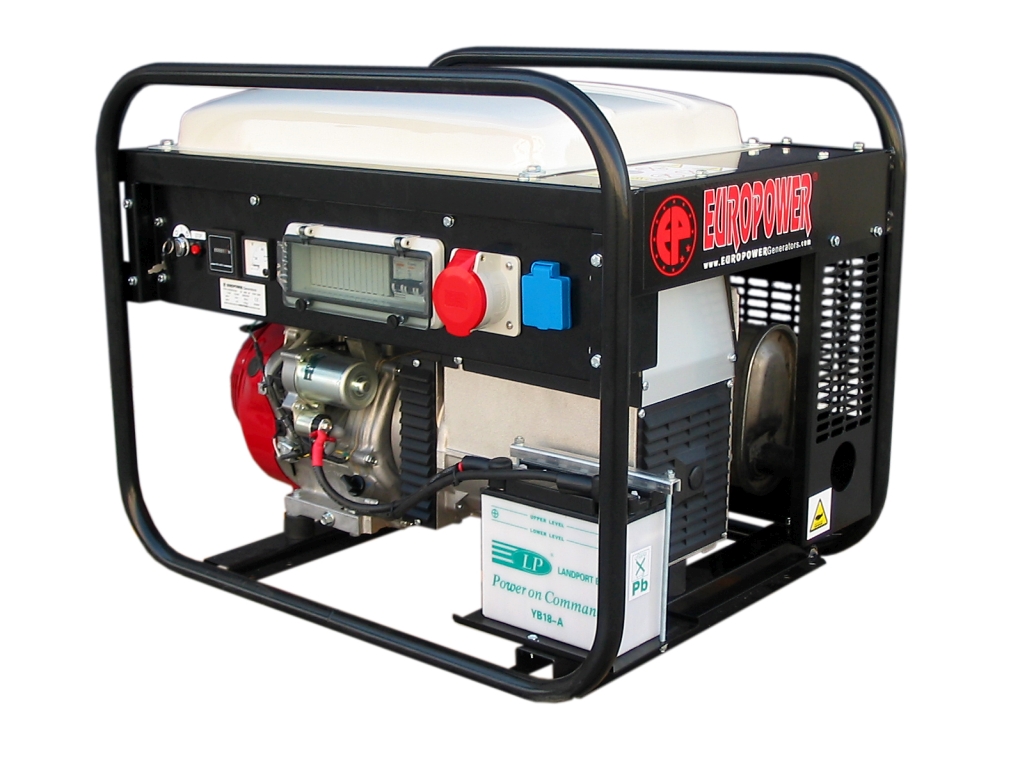 Europower 950000659 EP6500TE-25 Stromaggregat 7 KVA mit Honda Benzinmotor 230 Volt(16A) - 400 Volt CEE (16A 5 p.) Elektrostart