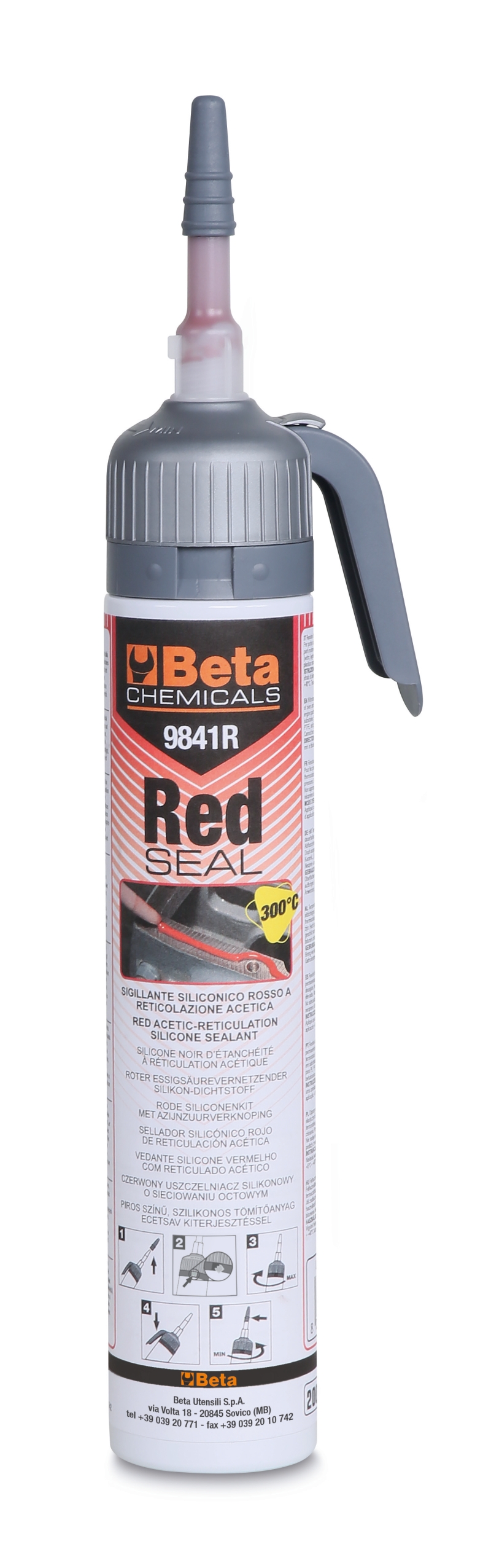 Beta 098410020 9841R P200 (1-2)-Rot Silikondichtstoff 200 ml