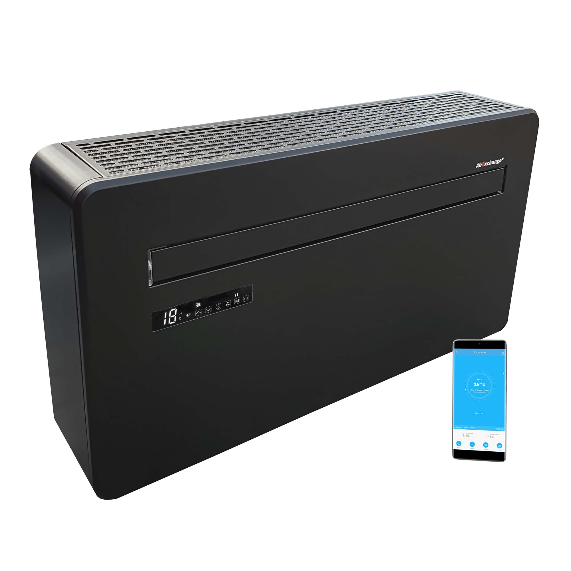 AirExchange 2023-12R-Zwart Monoblock Wärmepumpe Schwarz