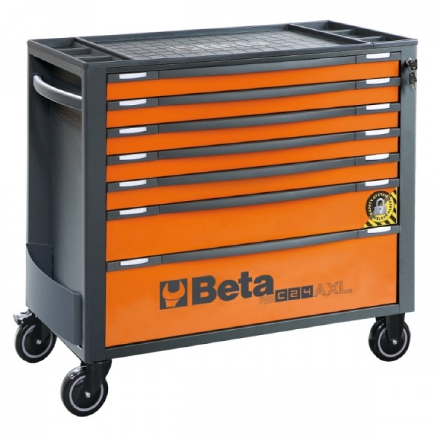 Beta 024004291 Werkzeugwagen, Orange + 9 Schubladen - 103,5x97x44,5 cm