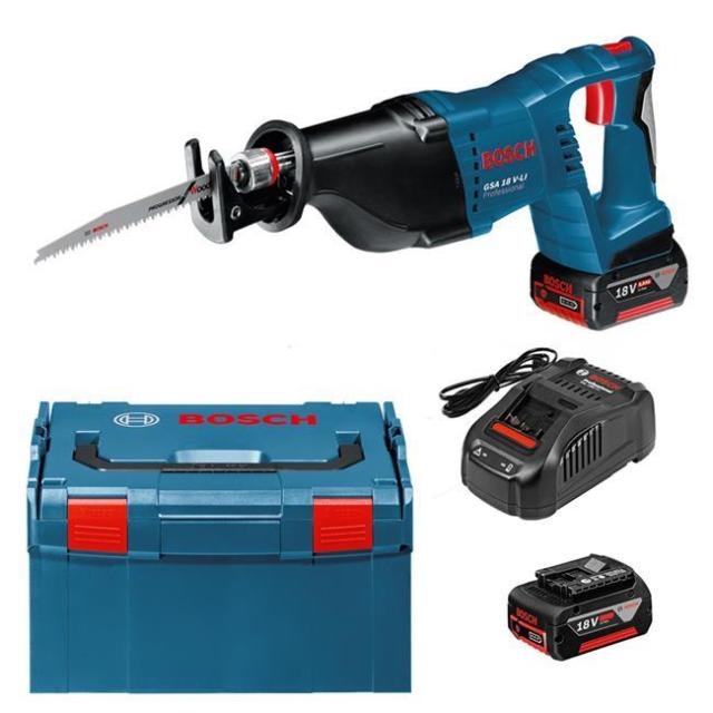 Bosch Blau 060164J00B GSA 18 V-LI Professional Akku-Säbelsäge 18V, 5,0Ah + Koffer