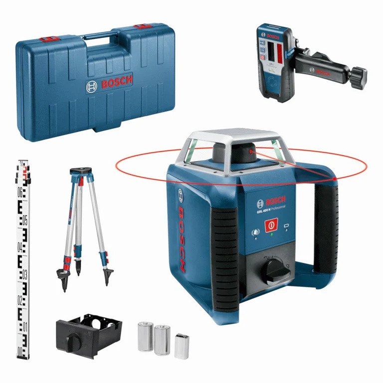 Bosch Blau 06159940JY GRL400H Rotationslaser + Stativ BT152 + Messstab GR2400