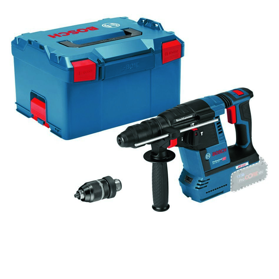 Bosch Blau 061191000J GBH 18V-26 F Akku-Hammer ohne Batterien und Ladegerät in L-BOXX