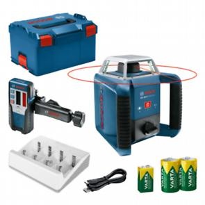 Bosch Blau 0601061806 GRL 400 H Laserempfänger Rotationslaser 1x Akku 9V 2x Akku 1,2V und Ladegerät in L-BOXX