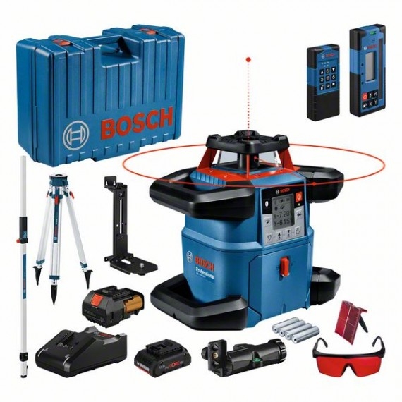 Bosch Blau 06159940P5 GRL 600 CHV Professional Rotationslaser 18V 4.0 ProCore + Stativ + Messstab