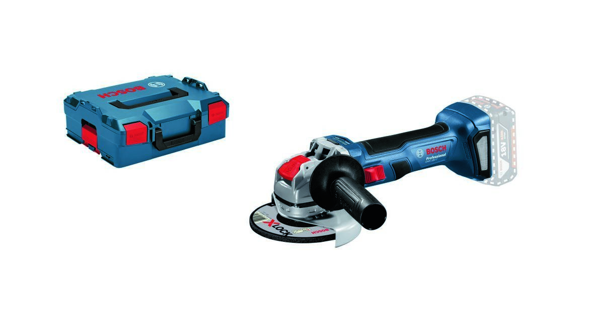 Bosch Blau 06019H9104 GWX 18V-7 Akku-Winkelschleifer-Set 115mm exkl. Batterien und Ladegerät in L-BOXX