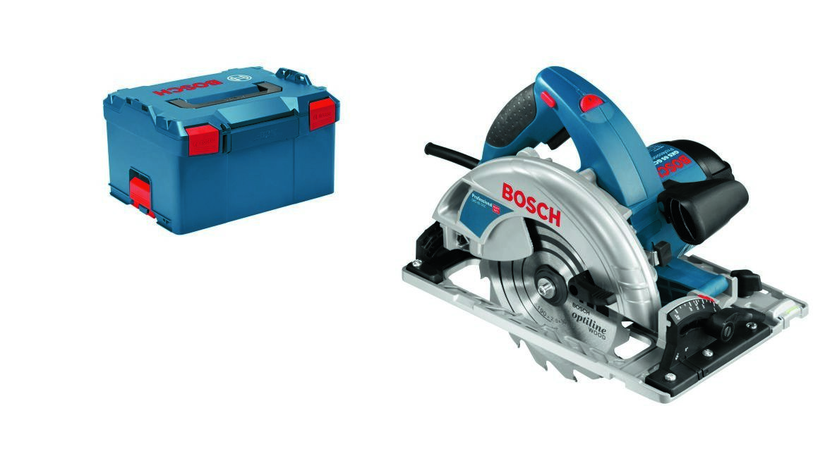 Bosch Blau 0615990M93 GKS 65 GCE Kreissägeset + FSN 1400 Kreissägeblatt in L-Boxx