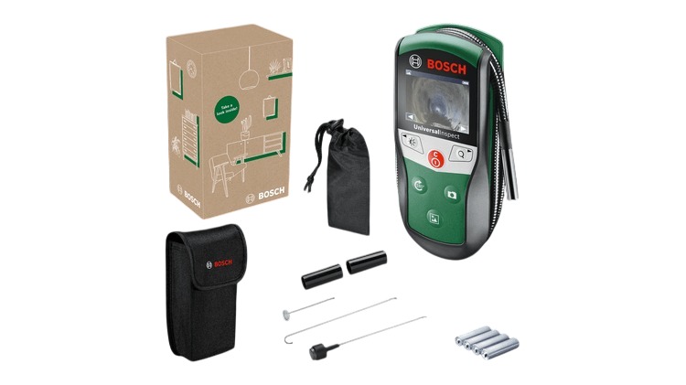 Bosch Gr&uuml;n 06036870Z0 UniversalInspect Inspektionskamera inkl. 4x AA Batterien und Zubeh&ouml;r im Karton