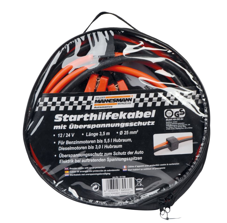 Brüder Mannesmann 01788 Starthilfekabel Ø 25 mm² 3,5 Meter
