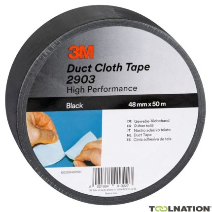 3M 290348B Scotch® Duct Cloth Tape 2903, Zwart, 48 mm x 50 m - 1