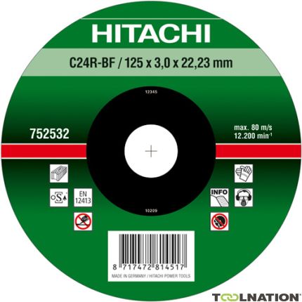 Hitachi Zubehör 752531 C24R Trennscheibe für Stein 115 x 3 x 22,23 mm pro 25 Stück - 1