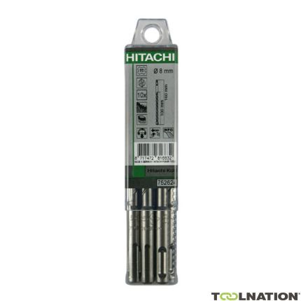 Hitachi Zubehör 752921 Zubehör SDS-Plus Hammerbohrer 4-Fräser 10 x 110 mm 10 Stück - 1