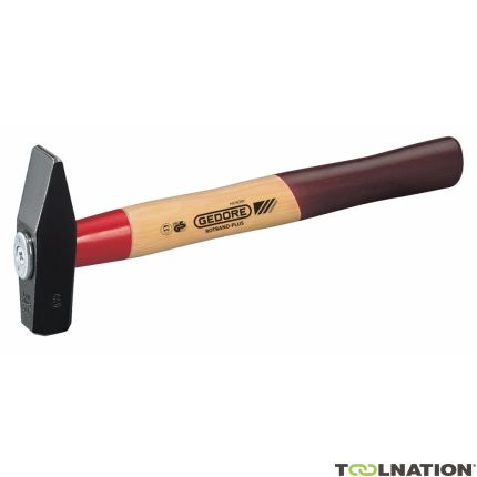 Gedore 8583070 Schlosserhammer Rotband-Plus mit Hickorystiel oder doppelt geschweiftem Eschenstiel, 300 g - 1