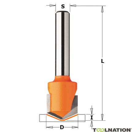 CMT V-Nut-Fräser 90° für Alucobond-Schaft 8 mm - 1