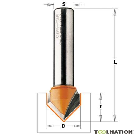 CMT 31,7 mm V-Nutfräser 90° für Gipskartonschaft 8 mm - 2
