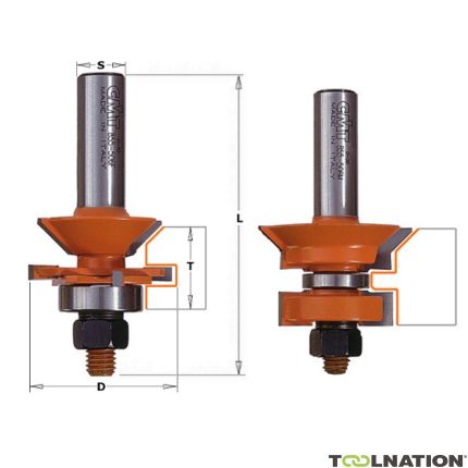 CMT-Set für Nut- und Federverbindung mit V-Nut-Schaft 12 mm - 2