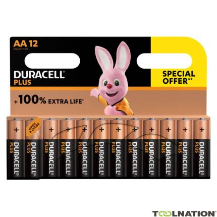 Duracell D142633 Alkaline Plus 100 Promo AA 12 Stck. - 1