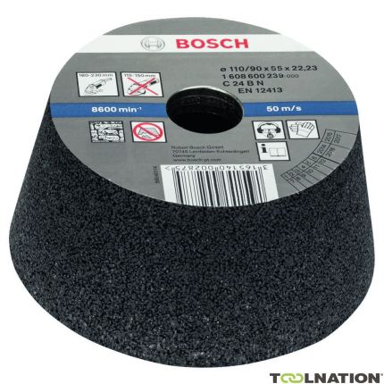 Bosch Blau Zubehör 1608600239 Schleiftopf, konisch-Stein/Beton 90 mm, 110 mm, 55 mm, 24 - 1