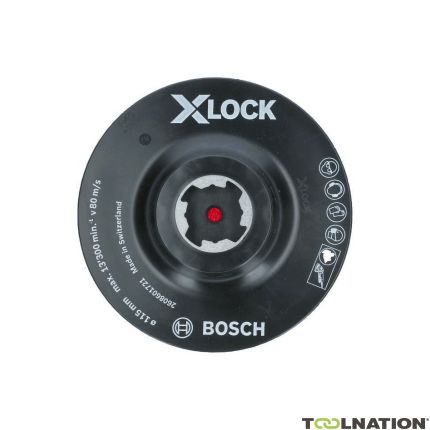 Bosch Blau Zubehör 2608601721 X-LOCK Stützteller 115 mm, Klettverschluss 115 mm, 13.300 min-1 - 1
