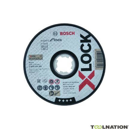 Bosch Blau Zubehör 2608619265 X-LOCK Expert for Inox 125 x 1,6 x 22,23 Trennscheibe gerade AS 46 T INOX BF, 125 mm, 1,6 mm - 1