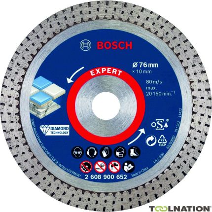 Bosch Blau Zubehör 2608900652 Expert HardCeramic 76 mm Diamanttrennscheiben 76 x 1,5 x 10 mm - 1