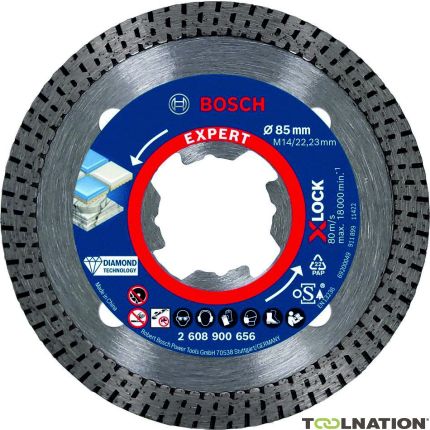 Bosch Blau Zubehör 2608900656 Expert HardCeramic X-LOCK Diamanttrennscheiben, 85 x 22,23 x 1,6 x 7 mm - 1