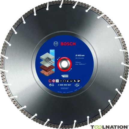 Bosch Blau Zubehör 2608900667 Expert MultiMaterial Diamanttrennscheiben, 400 x 20/25,40 x 3,3 x 12 mm - 1
