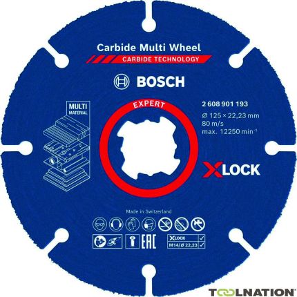 Bosch Blau Zubehör 2608901193 Expert Carbide Multi Wheel X-LOCK Trennscheibe, 125 mm, 22,23 mm - 1