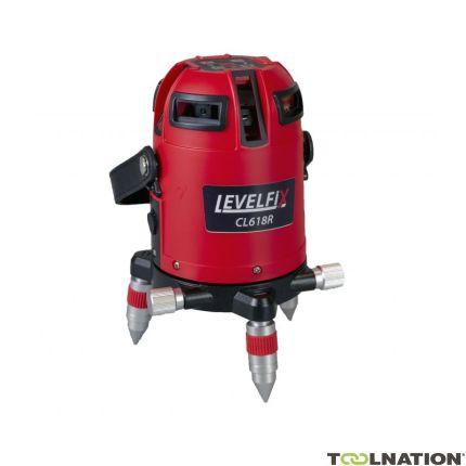 Levelfix 554131 CL618R Motorisierter Multiline Laser Rot + Empfänger + Stativ - 1