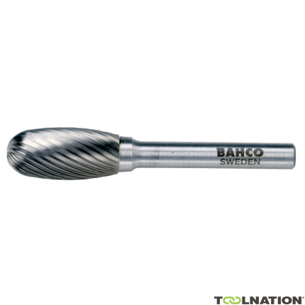 Bahco E1625F06 16 mm x 25 mm Rotorfräser aus Hartmetall für Metall, Tropfenform, fein 40 TPI 6 mm - 1