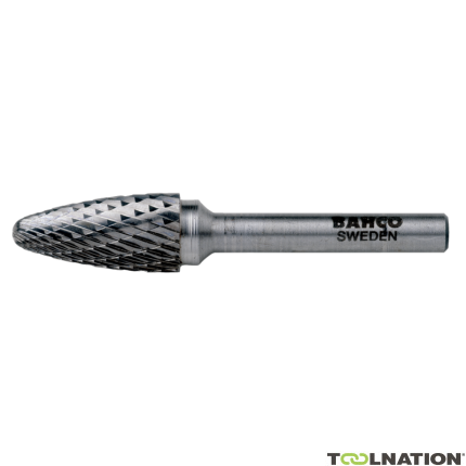 Bahco F0820M06 8 mm x 20 mm Rotorfräser aus Hartmetall für Metall, Baumform, Mittel 18 TPI 6 mm - 1