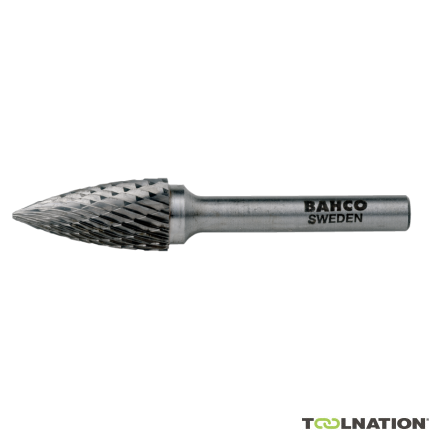 Bahco G1225F06 12 mm x 25 mm Rotorfräser aus Hartmetall für Metall, Geschossform, fein 36 TPI 6 mm - 1