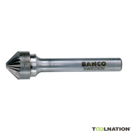 Bahco K1008F06 10 mm x 8 mm Rotorfräser aus Hartmetall für Metall, Spitzkegelform 90°, fein 30 TPI 6 mm - 1