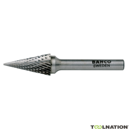 Bahco M0310F03 3 mm x 10 mm Rotorfräser aus Hartmetall für Metall, Spitzkegelform, fein 18 TPI 3 mm - 1