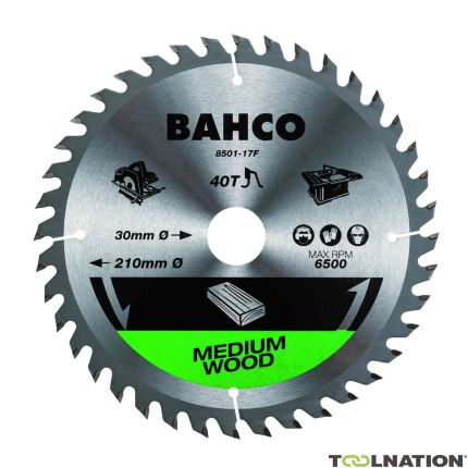 Bahco 8501-16F 40-Zähne Kreissägeblätter mit hartmetallbestückten, feinen Zähnen für Arbeiten in Holz 200 mm - 1