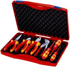 Knipex 002115 Werkzeugkasten gefüllt "ROT" Elektrosatz 2