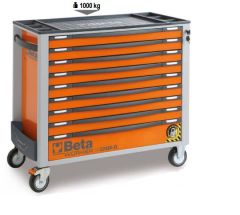 Beta 024006254 BW 2400S XL9/E-XXL Werkzeugwagen 9 Schubladen gefüllt 716 Stück Orange