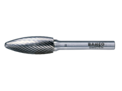 Bahco H1025F06 10 mm x 25 mm Rotorfräser aus Hartmetall für Metall, Flammenform, fein 32 TPI 6 mm