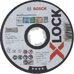 Bosch Blau Zubehör 2608619270 X-LOCK Multi Material 125 x 1,6 x 22,23 Trennscheibe gerade ACS 46 V BF, 125 mm, 1,6 mm
