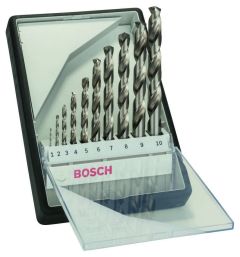 Bosch Blau Zubehör 2607010535 10tlg. Robust Line Metallbohrer-Set HSS-G, 135° 1; 2; 3; 4; 5; 6; 7; 8; 9; 10 mm, 135°