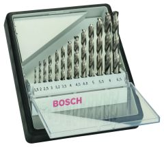 Bosch Blau Zubehör 2607010538 13tlg. Robust Line Metallbohrer-Set HSS-G, 135° 1,5; 2; 2,5; 3; 3,2; 3,5; 4; 4,5; 4,8; 5; 5,5; 6; 6,5 mm, 135°