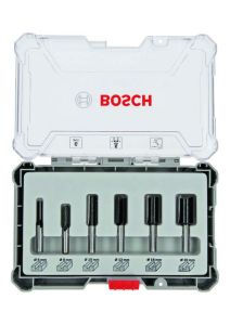 Bosch Blau Zubehör 2607017465 Fräser-Set, 6-teiliges Nutfräser-Set, 6-mm-Schaft 6-piece Straight Router Bit Set.