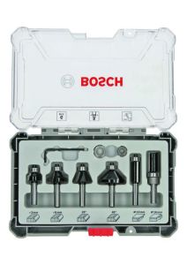 Bosch Blau Zubehör 2607017468 6-teiliges Rand- und Kantenfräser-Set, 6-mm-Schaft 6-piece Trim and Edging Router Bit Set.