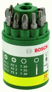 Bosch Grün Zubehör 2607019452 10-teiliges Schrauberbit-Set