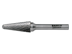Bahco L1225F06 12 mm x 25 mm Rotorfräser aus Hartmetall für Metall, Rundkegelform, fein 36 TPI 6 mm